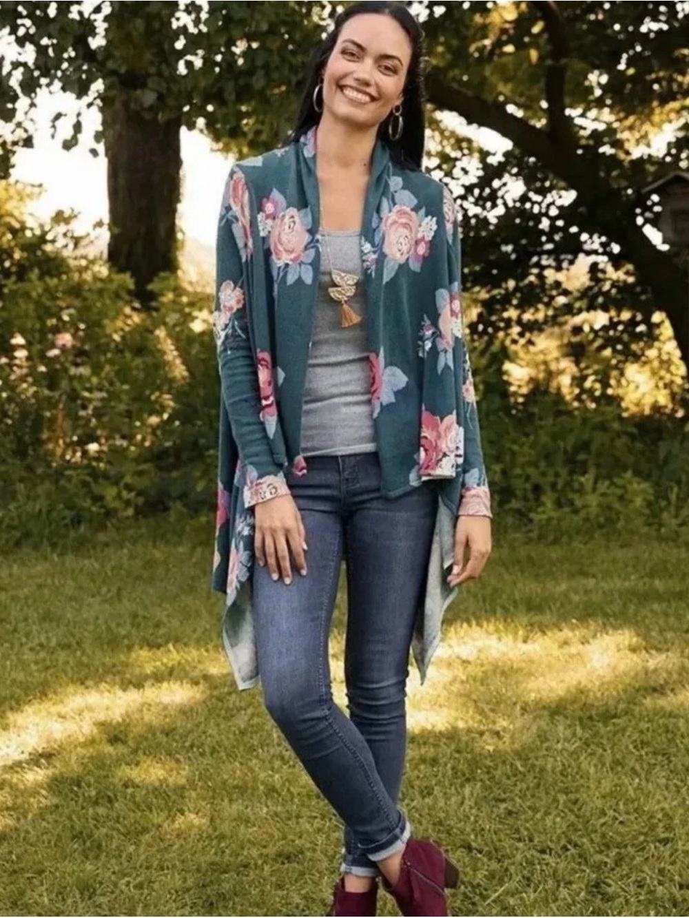 Matilda Jane Teal Floral Lazy Days Cardigan